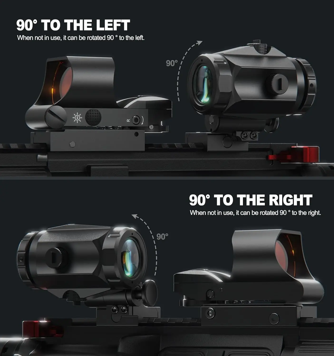 RS-30 Red Dot Sight with M40 3X Magnifier Combo Kit, Multiple Reticle System Red Dot Sight & Magnifier Built-in Flip Mount Combo