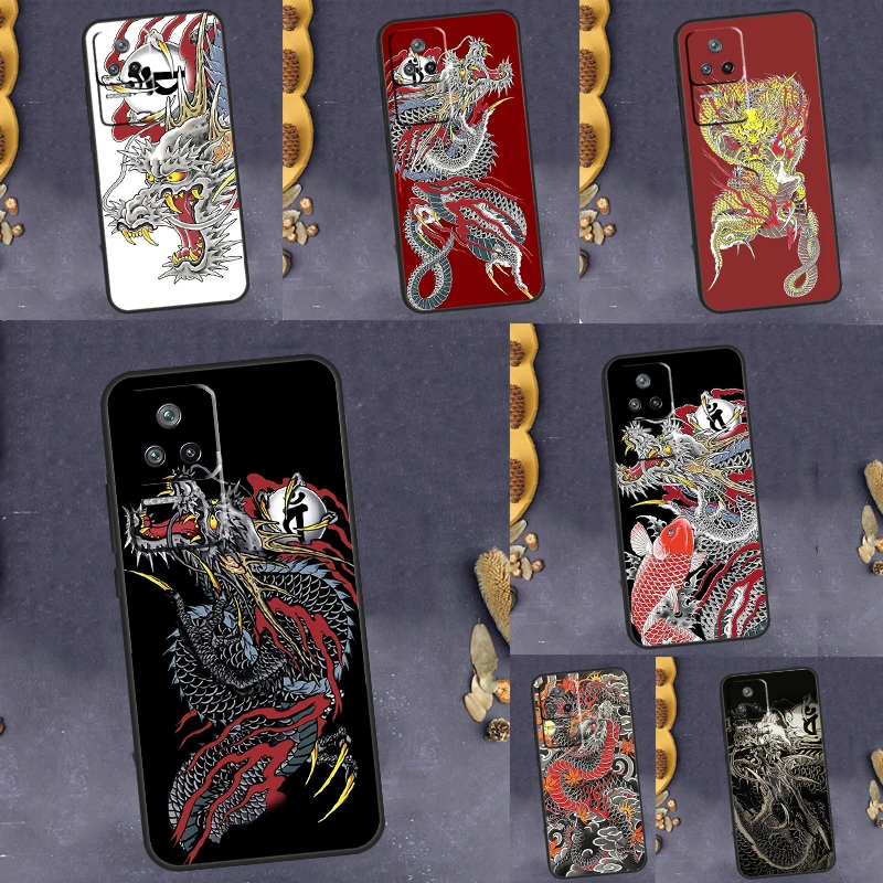 Yakuza Dragon Tattoo Case For POCO F5 X3 X5 Pro M5s C40 F3 F4 X4 GT Xiaomi 13 Ultra 11T 12T Pro 11 12 Lite Cover