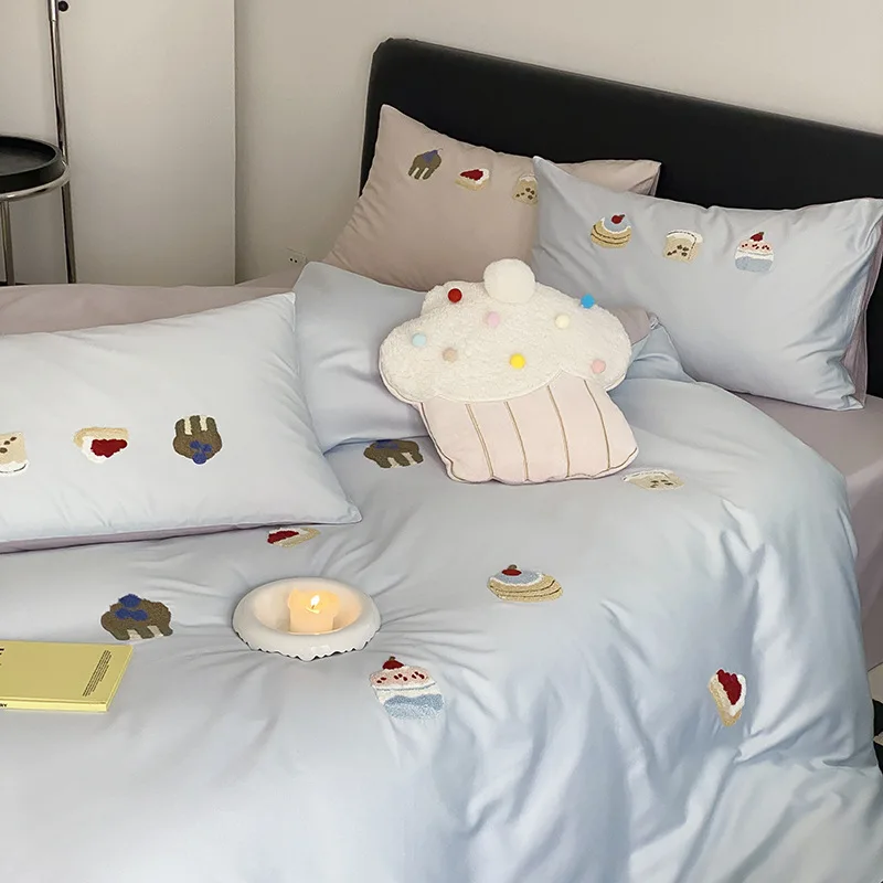 100 pure cotton Xinjiang long-staple cotton four-piece set soft bed sheet quilt cover bedding