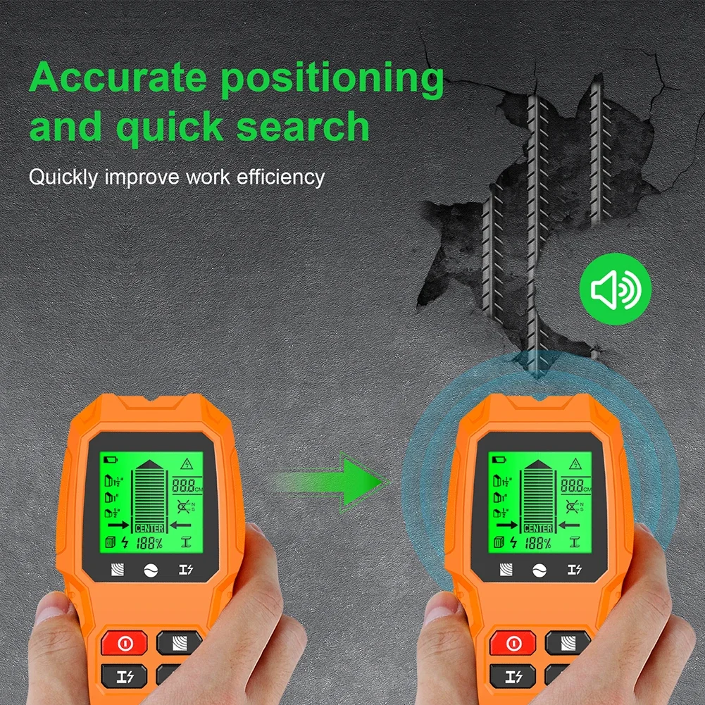 Wykrywacz ścienny 7 w 1 z wyświetlaczem LCD Narzędzie do wykrywania kołków Wysoka dokładność dla drutu AC Metalowe kołki Drewniana rura łącząca