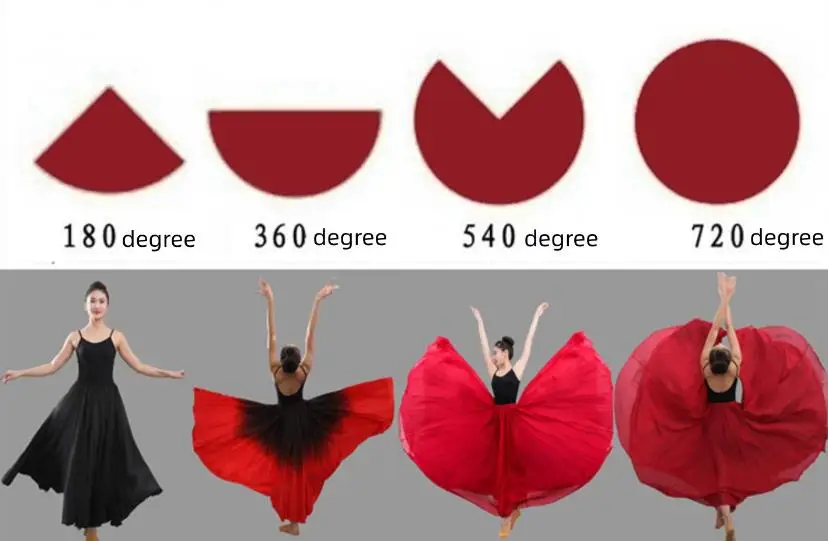 Pink Red Long Ballet Skirt For Girls Chiffon Kid Flamenco Skirt Long Girls Ballroom Modern Skirt Dance Wear