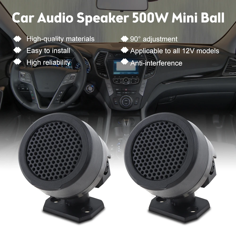 1 Pair 500w Car Power Built-in Crossovers Auto Loud Speakers Dome Tweeter New 