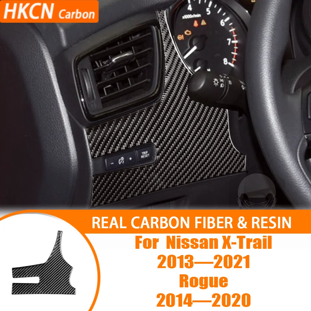

Панель переключателя фар из углеродного волокна, аксессуары для салона автомобиля, накладка, наклейка, модификация для Nissan X-Trail Rogue 2013-2021
