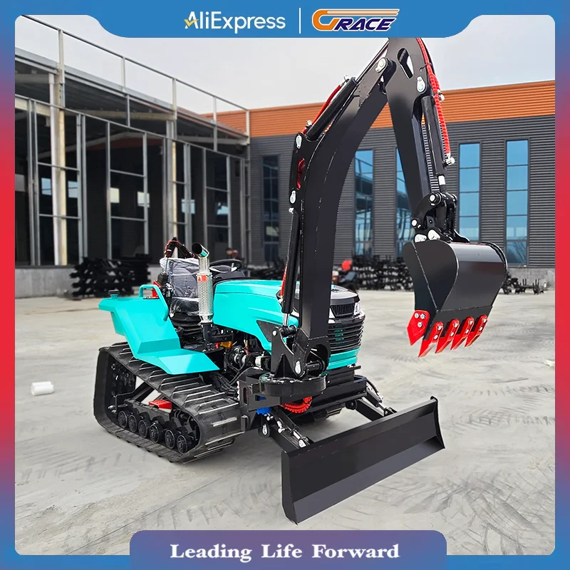 

Chinese Small Farm Tracked Agricultural Mini Tractor Ride on Crawler Cultivator Ridge Making Machine