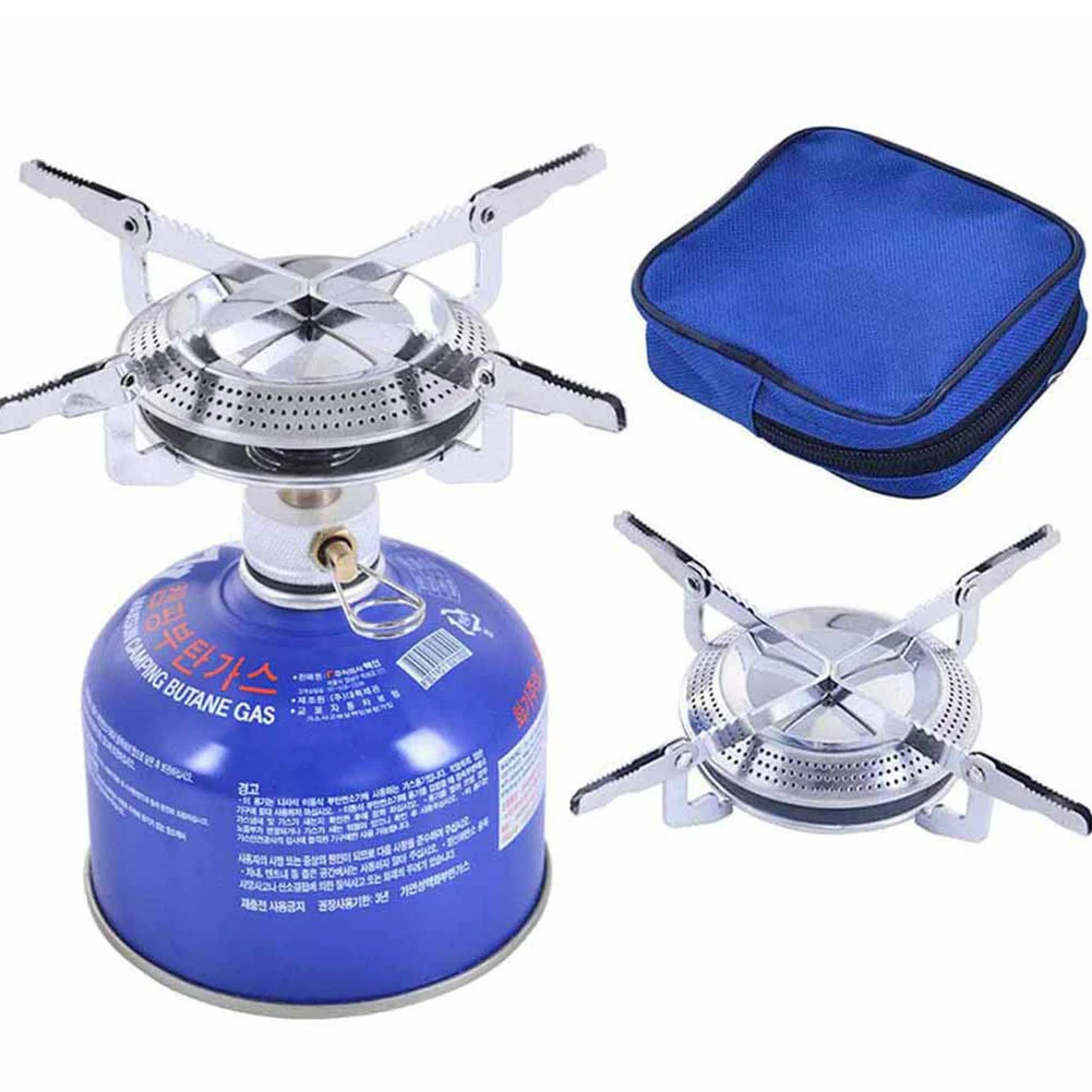 

Outdoor Camping Gas Stove Mini Gas Burner with Storage Bag Lightweight Stove Head for Hiking Climbing Fishing