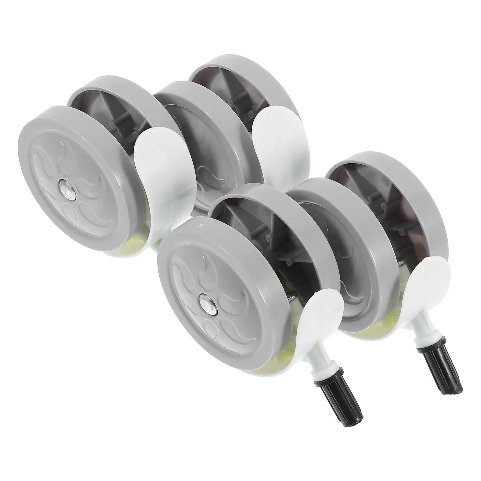 4Pcs Walker Replacement Wheels Universal Stroller Accessories Detachable Swivel Smooth Rolling Wheels Light Grey