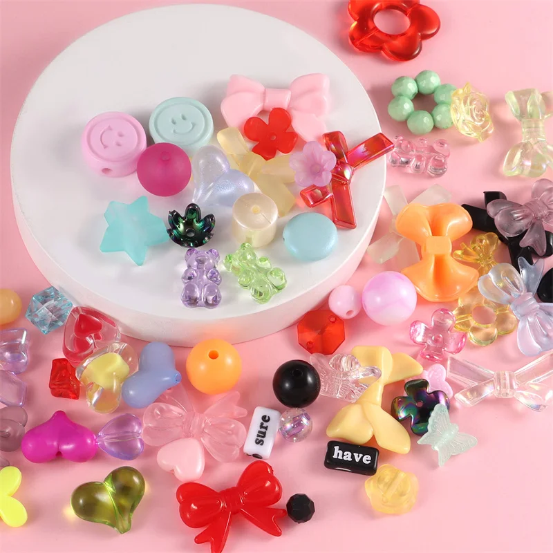 20g Mix Color Beads Resin Butterfly Flowers Loose Spacer Beads for Jewelry Making Hairpin Bracelet Necklace Diy Craft Accessorie