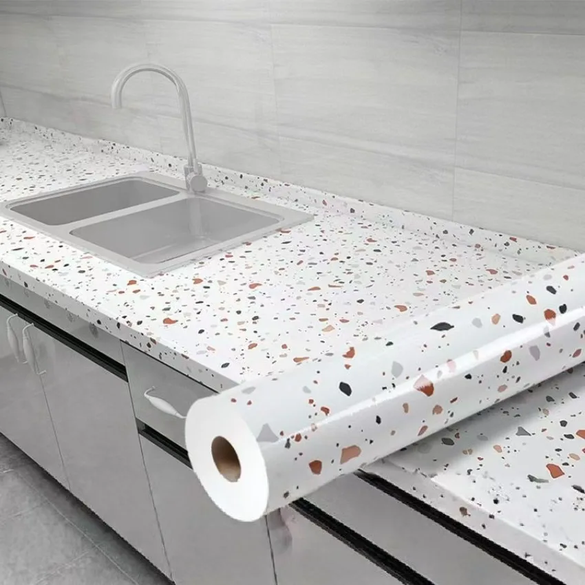 Cocina Oil Proof Stove Fire Prevention Stickers Muebles Furniture Armarios De Cocina Marble Waterproof Self Adhesive Wallpaper