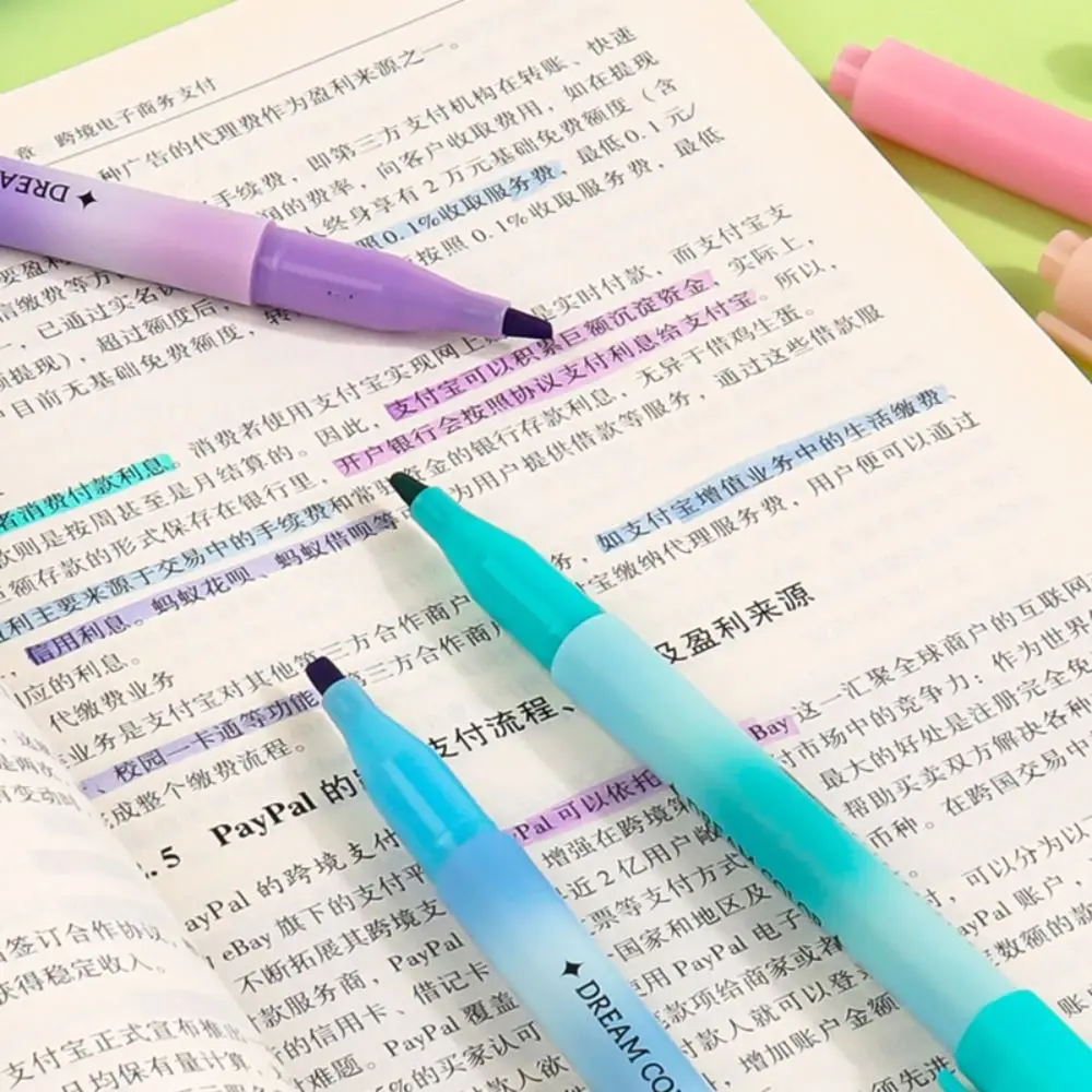 

4/12PCS Soft Tip Highlighter Eye Protection Students Stationery Colored Marker Pen DIY Graffiti Drawing Fluorescent Pen Students