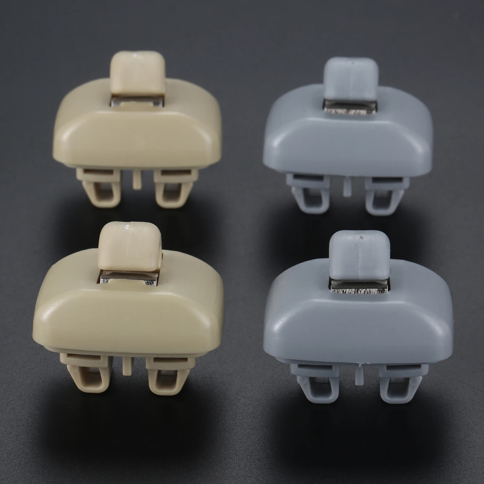 2Pcs Car Front Sun Visors Hook Bracket Clip Hanger Hook Retainers 4B0857562 4B0857563 for Audi TT A6 C5 2000 2005 Grey/Beige