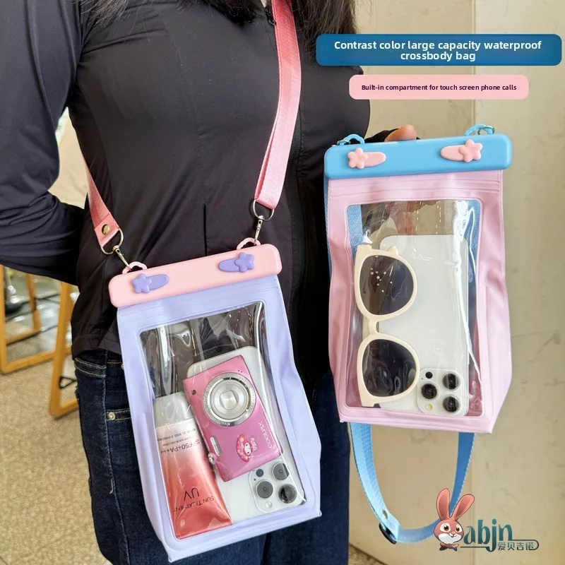 

Large Capacity Waterproof Phone Bag with Crossbody Rope for Swimming And Floating in the Beach Also Can Touch Screen