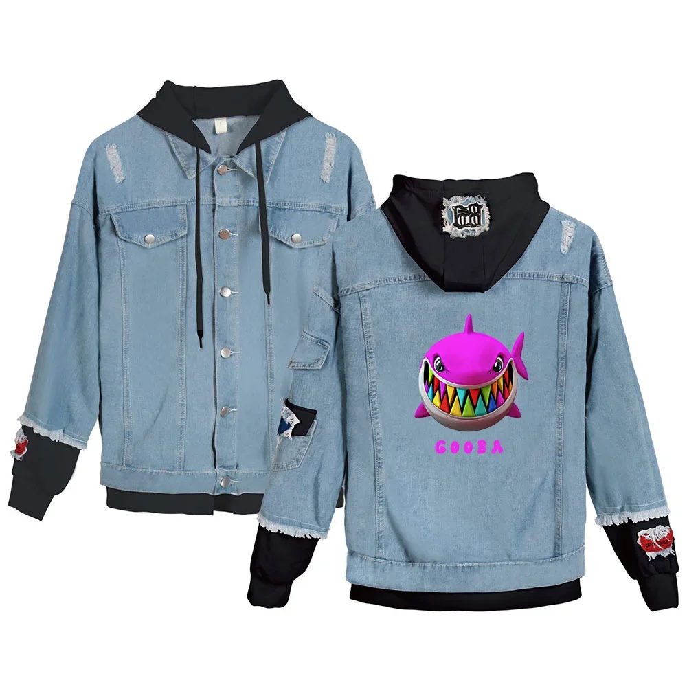 

Rapper Tekashi69 Winter Mens Jackets and Coats 6ix9ine Gooba Hooded Denim Jacket Fashion Mens Jean Jackets Outwear Male Cowboy