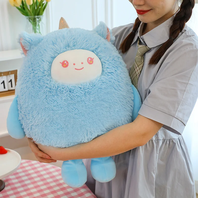 Cute Fat Round Ball Sheep Unicorn Plush Toys Anime Cartoon Soft Stuffed Animals Throw Pillow Sofa Cushion Home Decor Girls Gifts