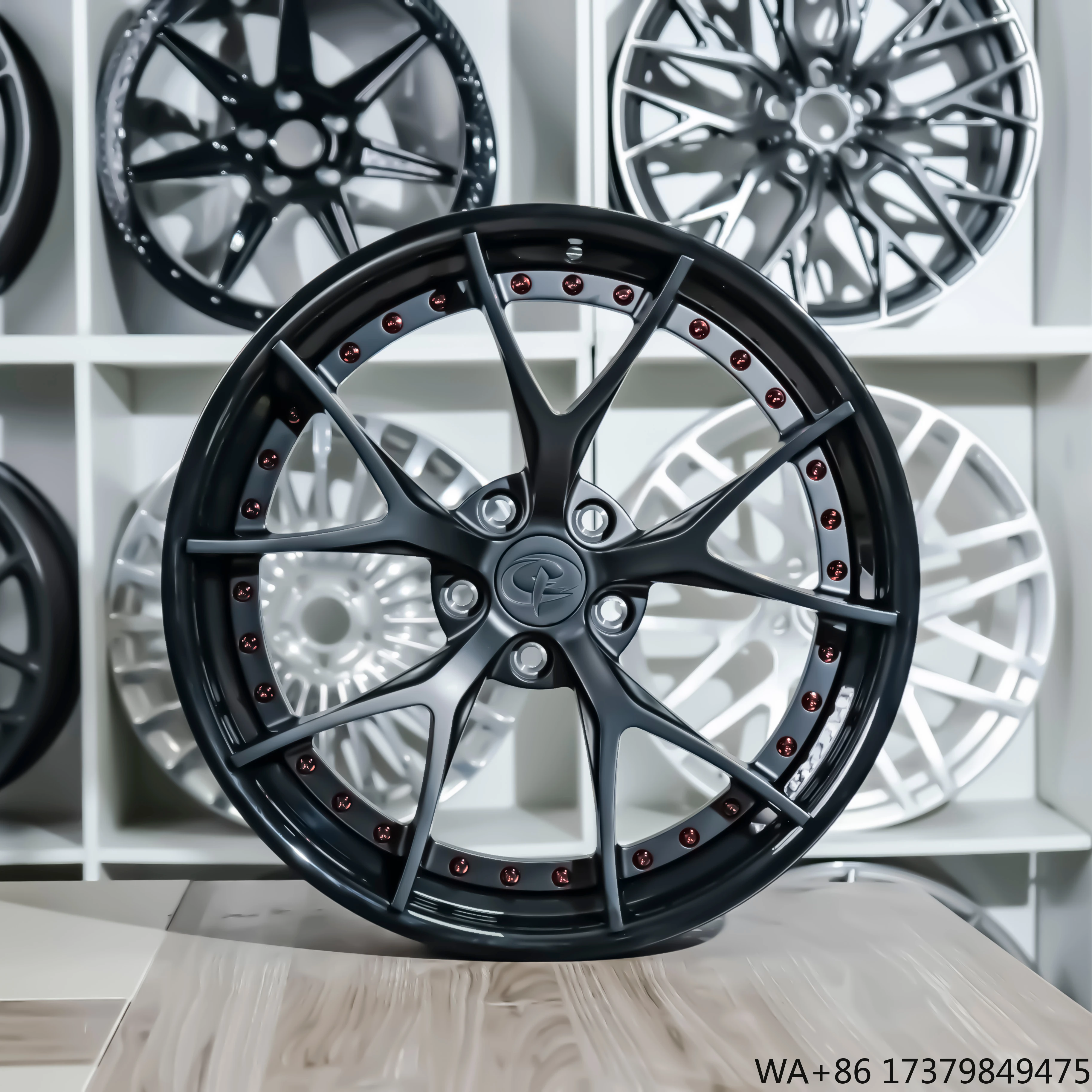 

Автомобильные колеса из 2 частей с матовой черной лицевой панелью + глянцевый черный корпус, 19 дюймов, кованые колеса 5*114,3 и 70,5 для Mustang GT