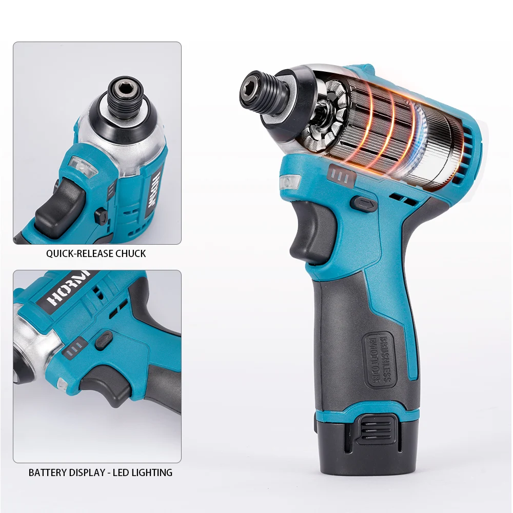 Imagem -05 - Chave de Fenda Elétrica sem Escova Motorista de Impacto Elétrico Ajustar a Broca de Torque Ferramenta Elétrica Faça Você Mesmo para Bateria Makita 12v 120nm