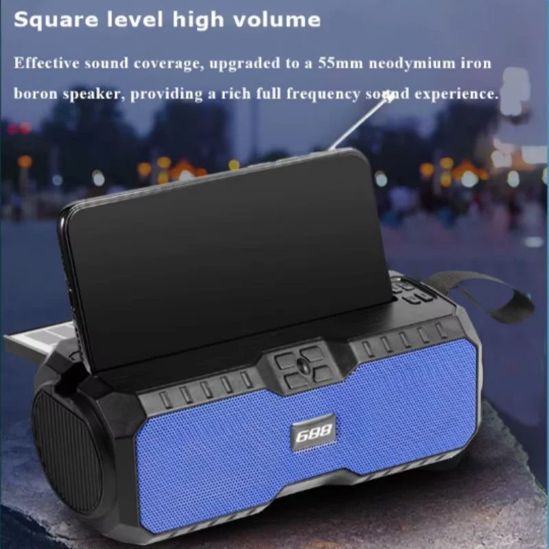 

Portable FM Radio Emergency Solar Charging Receiver Removable Battery Wireless Support Handsfree Caixa De Som Bluetooth Speaker