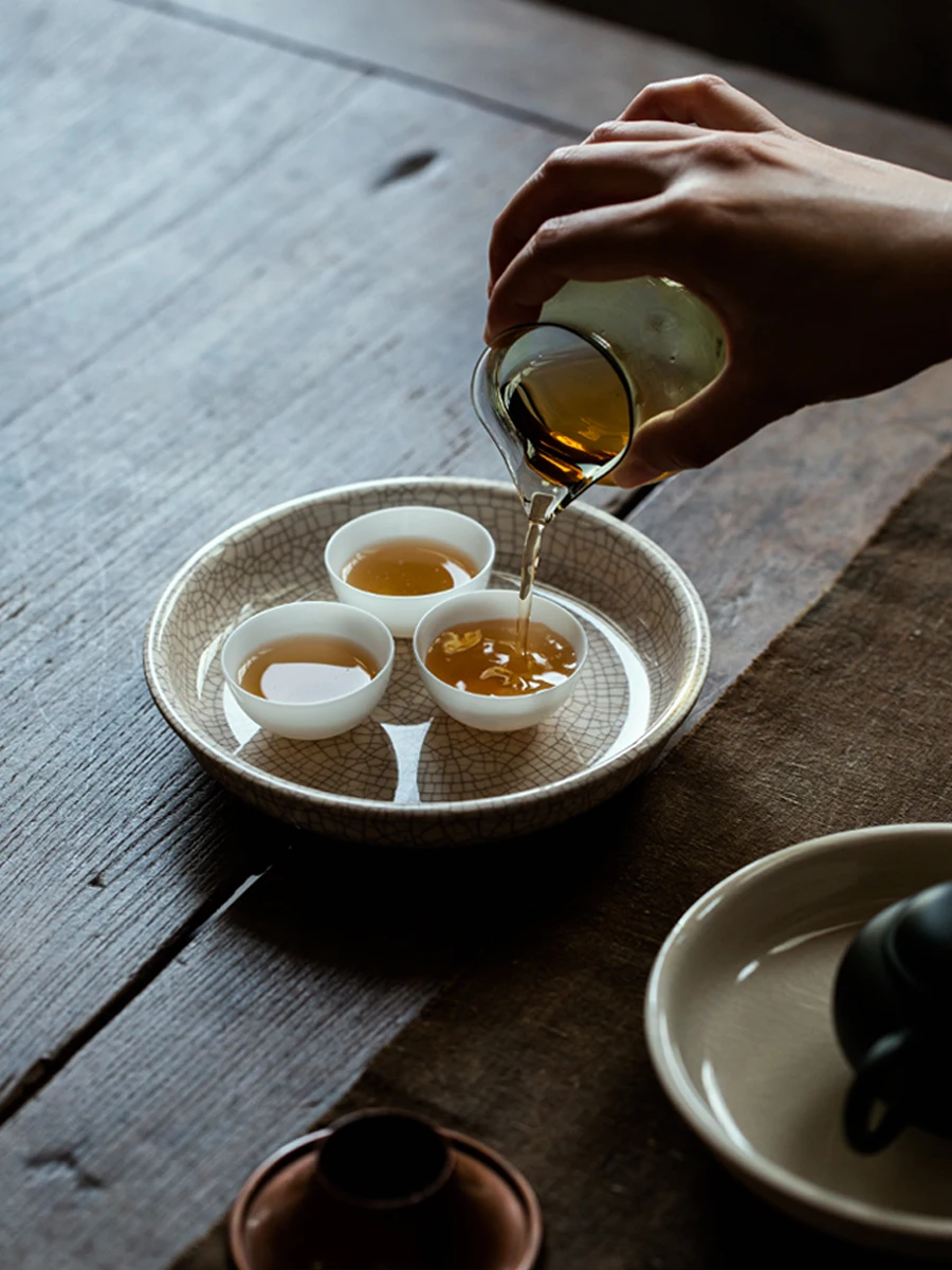 

Fibai Ancient Sle Tea Tray Mat Cerc Tea Coaster Di Replica of Song Dynas Dry Tea Preparation Glazed Porcelain