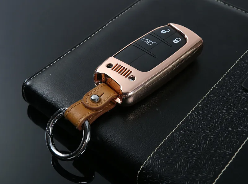 Sansour Unique Designs Silver Gold Black Zinc Alloy Car Key Bag Holder for Jeep Renegade car-styling