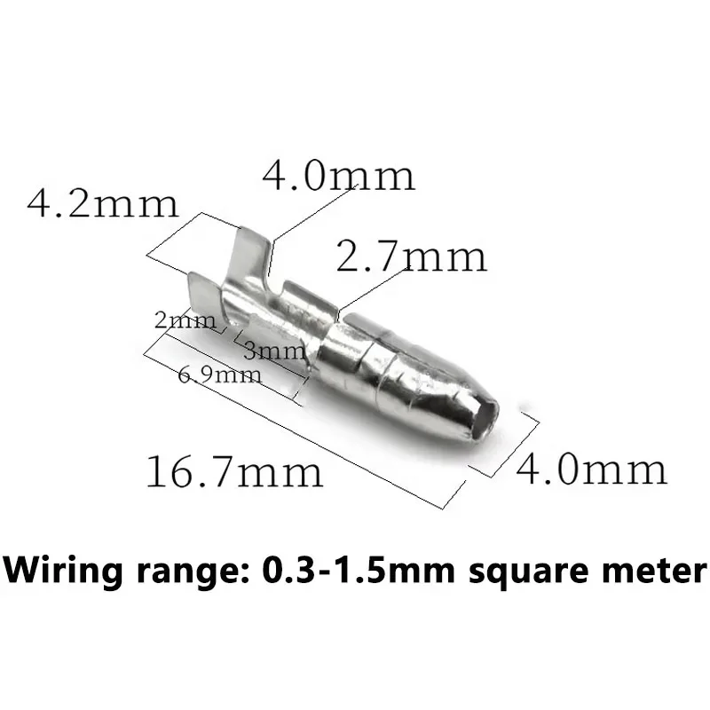 25/50/100Sets 4.0 bullet terminal car electrical wire connector diameter 4mm Female + Male + Case Cold press terminal Green
