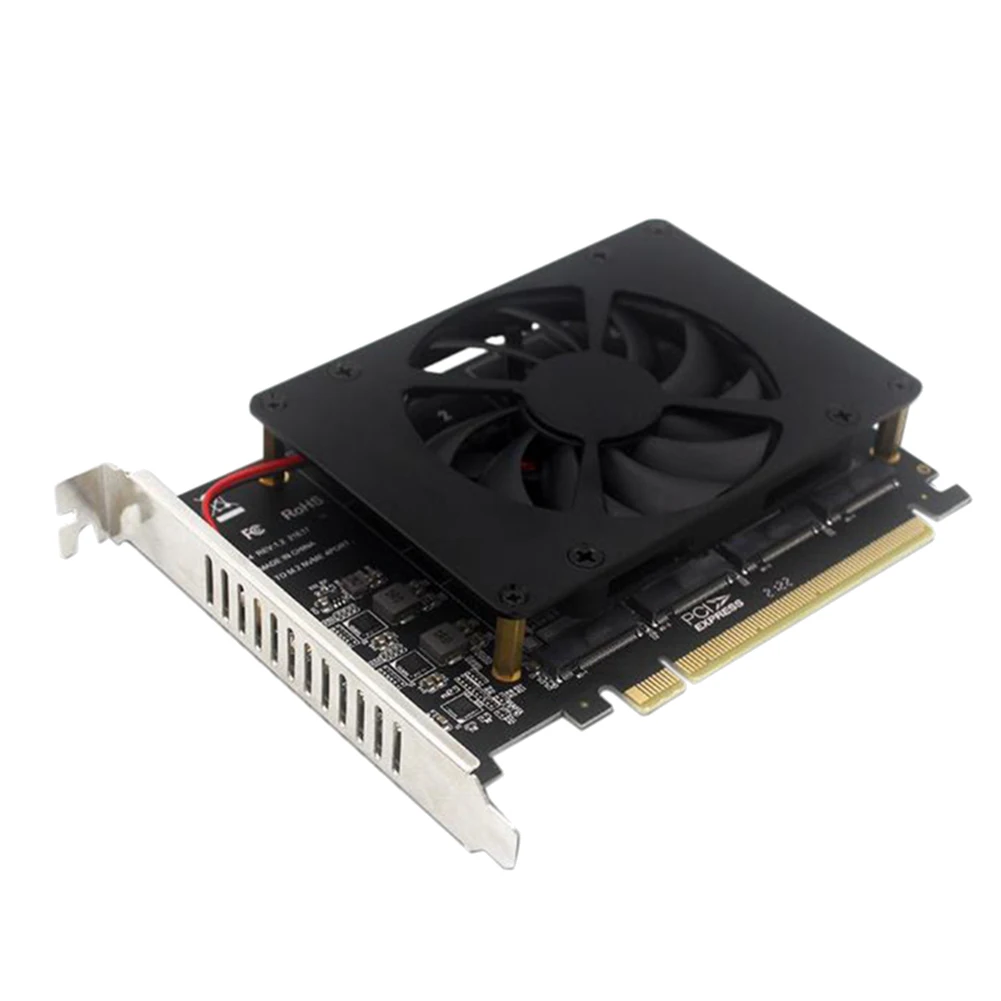 PCIEX16 NVME M2 MKEY SSD RAID Array Adaptador de Expansão Placa-mãe PCIE Split Card