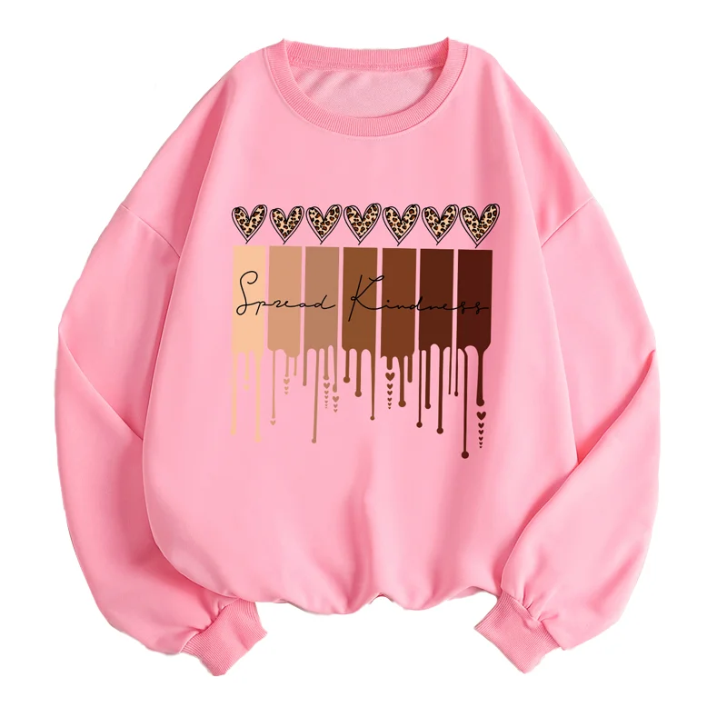 Sudadera con capucha con estampado de amor para mujer, jersey de moda simple, Sudadera con cuello redondo, ropa de mujer