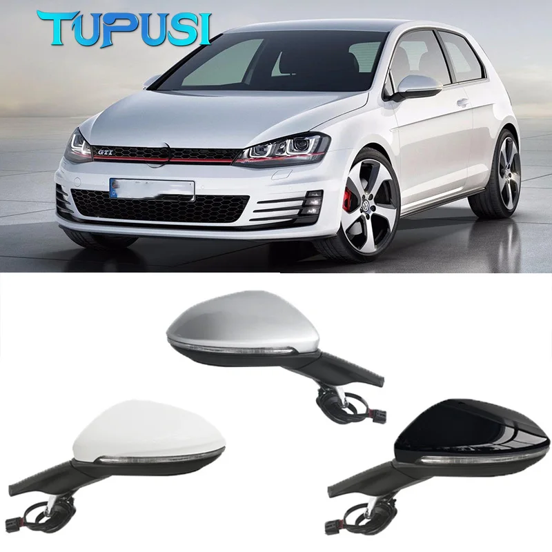 

For VW Golf 7 MK7 2014-2016 5GG857507A Electric Folding Rearview Mirror Assembly Heating Mirror Electric Adjustment With Light