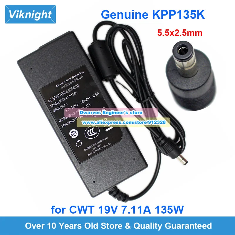 

Genuine KPP135K AC Adapter 19V7.11A 135W Laptop Charger for CWT Power Supply 5.5*2.5mm