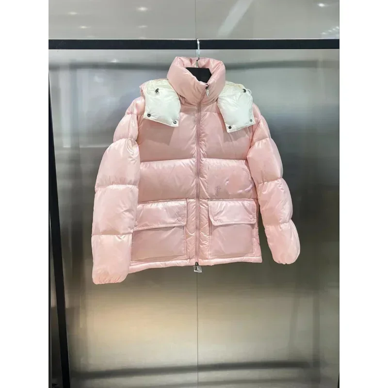 Chaqueta de Invierno para mujer Moncl * r, chaqueta negra gruesa con cremallera, chaquetas de plumón de 90 gansos, abrigos acolchados de moda para mujeres y hombres