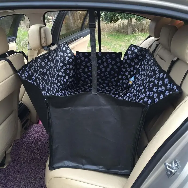 Car Dog Carriers Hammock Waterproof Rear Back Pet Dog Car Seat Cover Mats Protector with Safety Belt