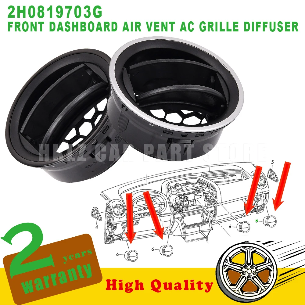 OEM 2H0819703G For VW Amarok Mk1 2012-2016 New Front Dashboard Air Vent AC Grille Diffuser Surround Black/Silver car accessories