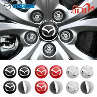 4X Car Wheel Center Hub Cap Badge Emblem Decal Wheel Sticker For Mazda 2 3 5 6 M5 Ms CX-4 CX-5 CX6 M3 M6 MX3 MX5 Car Accessories