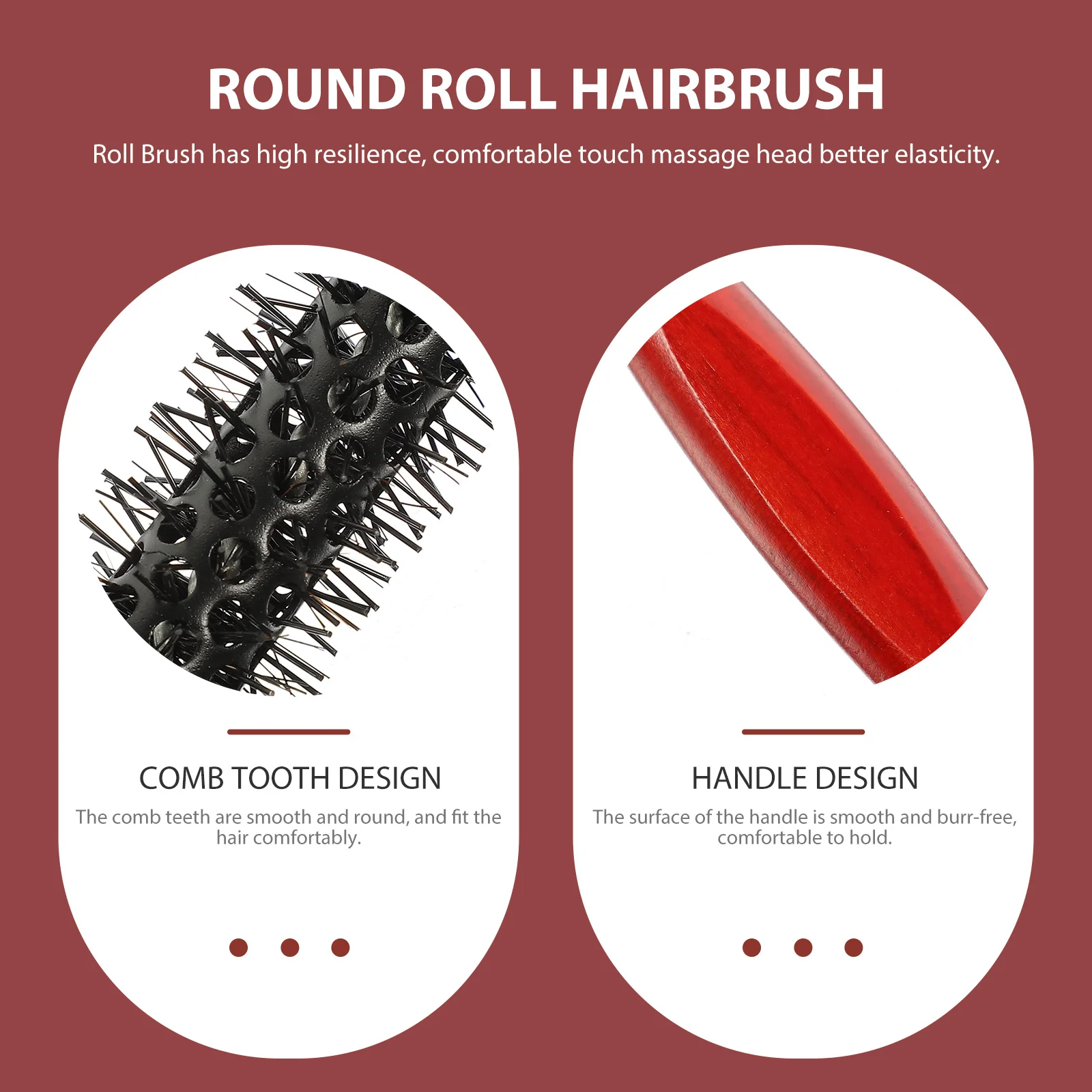 

2 шт., круглая щетка с деревянной ручкой, большая антистатическая расческа в нежные точки для женщин и мужчин, щетка для сушки феном и укладки