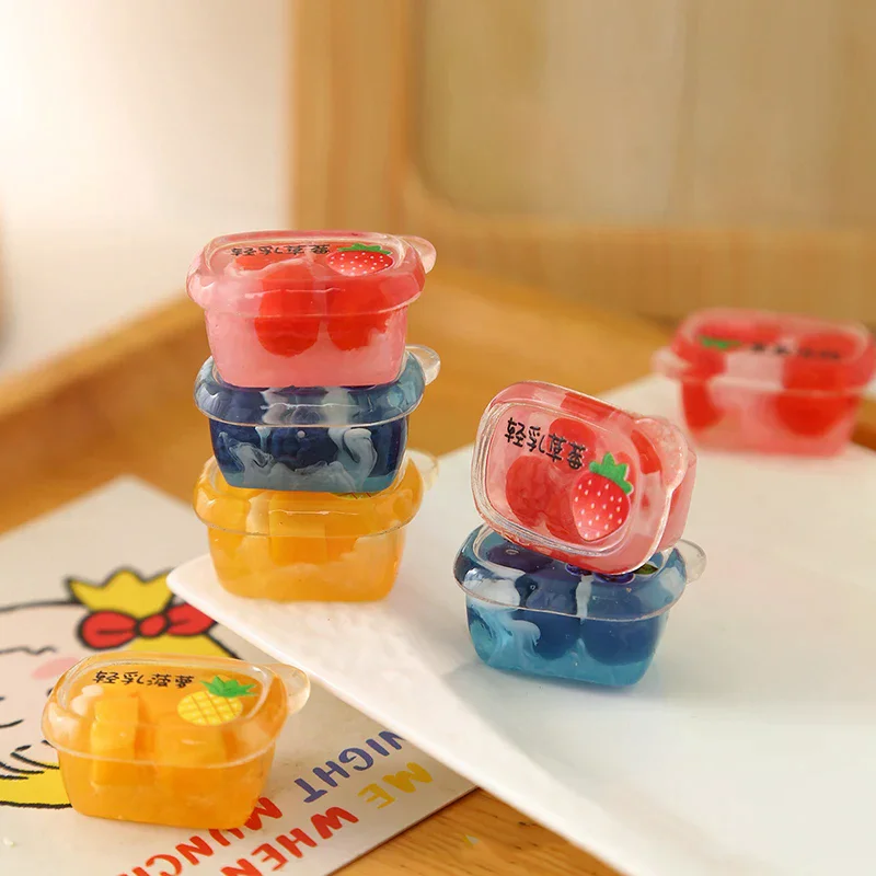 3 قطع من سوبر ماركت البلاستيك الصغير لبيت الدمى، نموذج مزيج من الفاكهة المختومة لتزيين الطعام