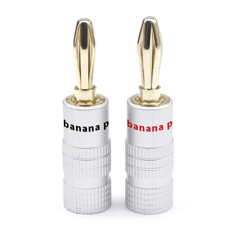 20pcs/10pairs LBSF BANANA PLUGS 24K Gold-plated 4MM Banana Connector with Screw Lock For Audio Jack Speaker Plugs