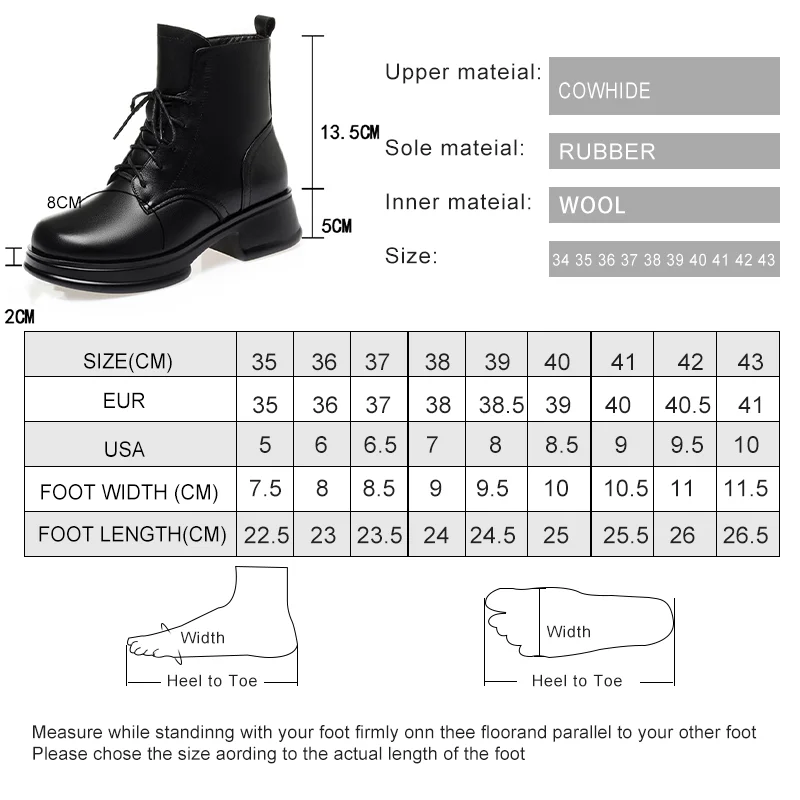 AIYUQI Women Winter Boots Thickened Wool Warm Genuine Leather Fashion Women Short Boots British Style Casual Women Ankle Boots