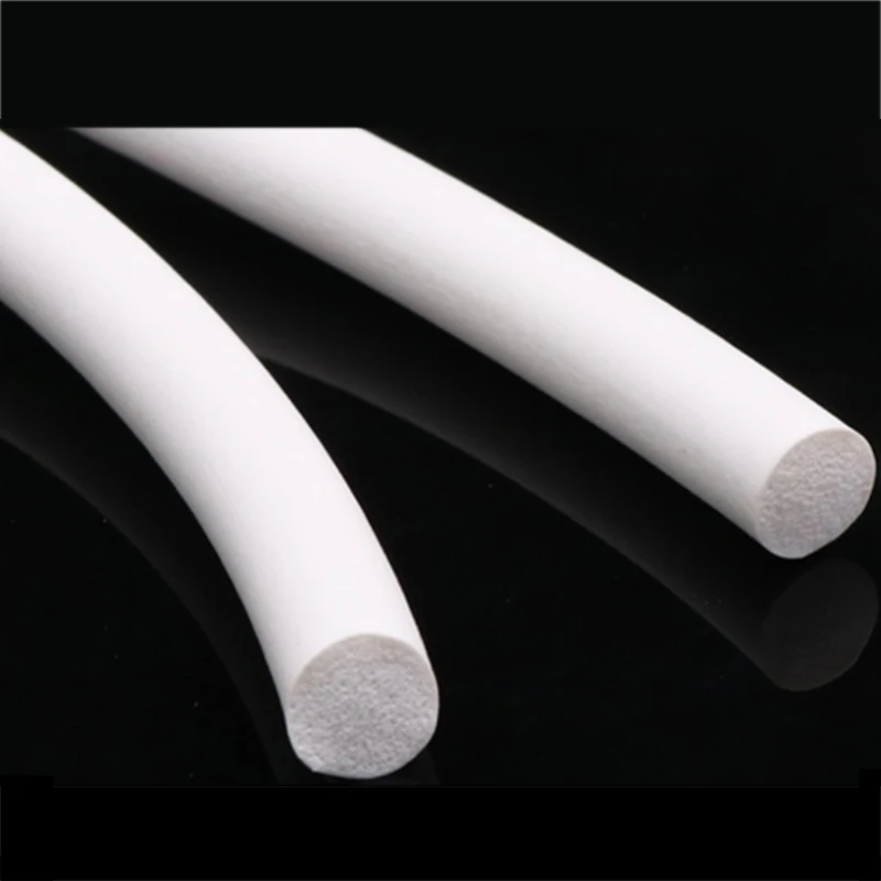 1-5M Silicone Rubber Sponge Strip Round White Foamed Backer Rod Seal Strips VMQ Foaming Cord Dia1-25mm