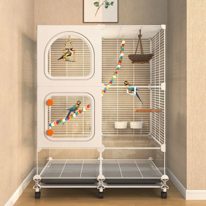 Bird cage Parrot cage Household large pearl starling new villa Xuanfeng budgie breeding cage