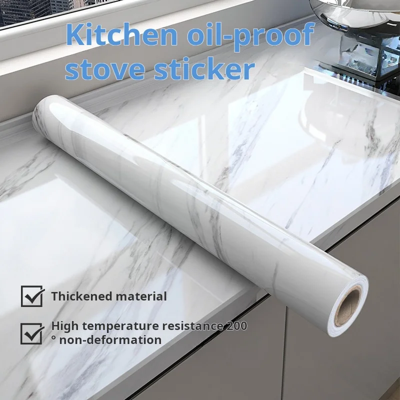 Picture 7: Kitchen Countertop Stickers Oil-Resistant Heat-Resistant Cabinet Table Refreshing Waterproof Oil-Proof Self-Adhesive Wall Paper