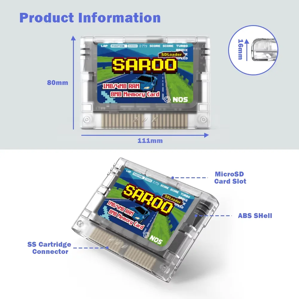 EPICJOY SEGA SATURN SAROO Optical Drive Emulator SDLoader FlashCart 1MB/4MB RAM 8MB Memory Card