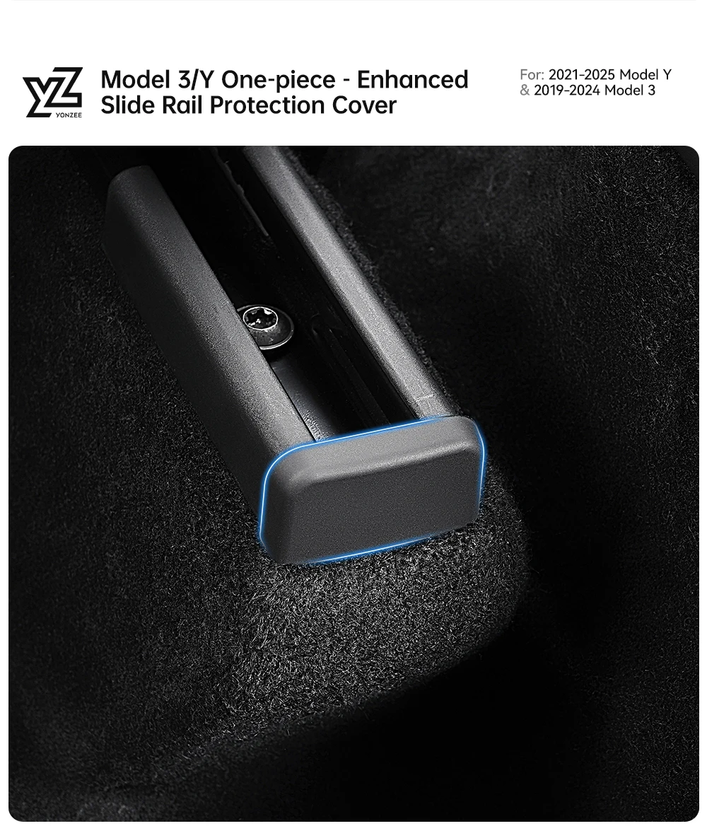 YZ Für Tesla Model Y /YL/ 3 Juniper 8-teiliger Rücksitzschienen-Schutz Rückenlehnen-Antikick-Pad Schutzabdeckung 2026 Zubehör – Detail 2