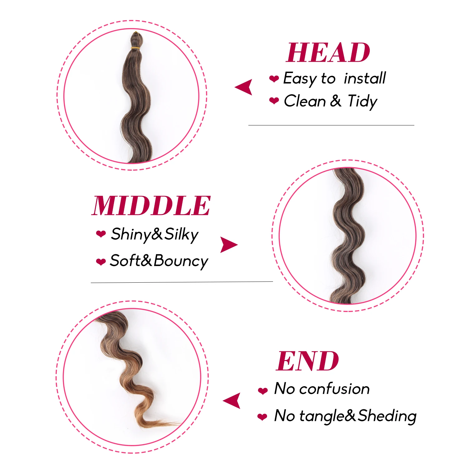 Amir Hair 26 Inch Synthetische Body Wave Haak Vlechten Haar Hittebestendig Haarstukje Voor Vrouwen Ongeveer 100 Gram