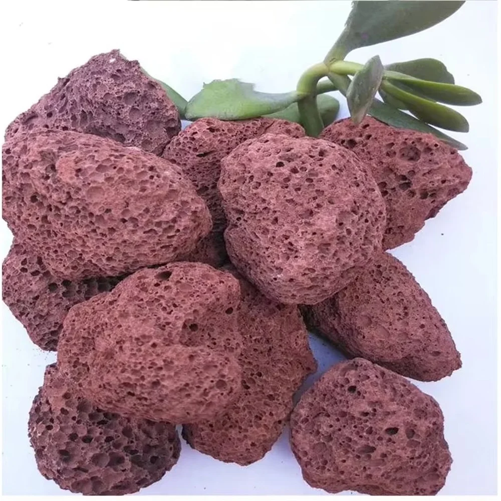 3-6cm Natural Porous Red Volcanic Rock Stone Lava Rock/Volcano Stone for Outdoor Decoration for Road Paving and Garden Design