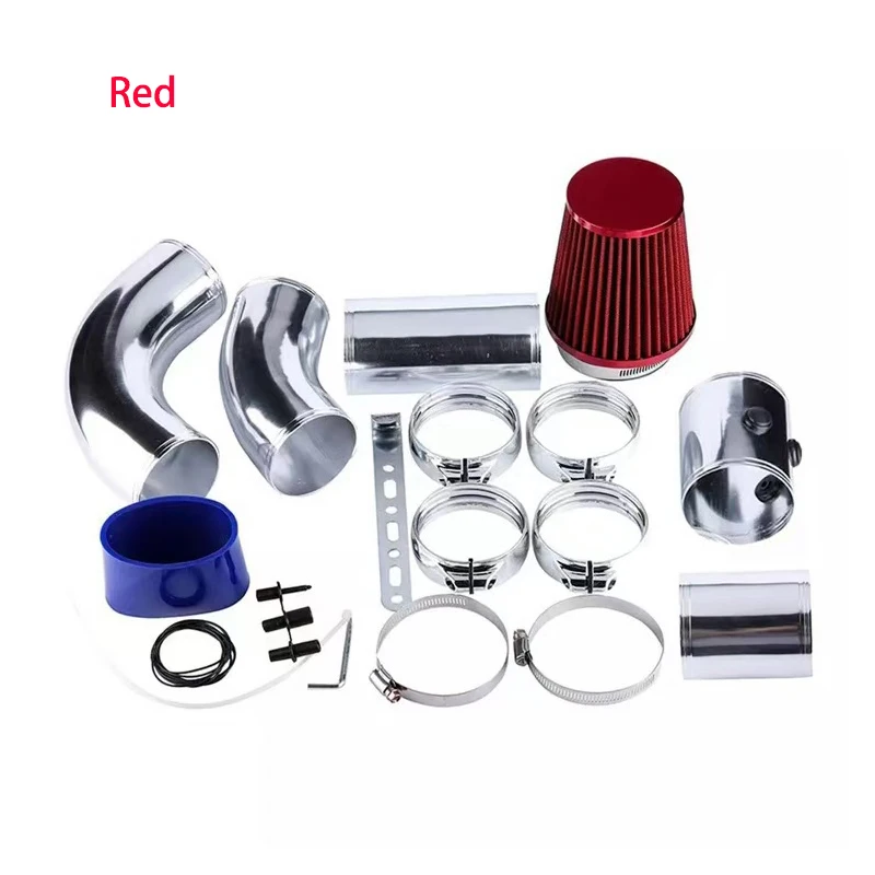 Universal Auto Car 76mm Cold Air Intake System 3inch Aluminium Tube Intake Pipe Kit Turbo Direct Cold Air Filter System
