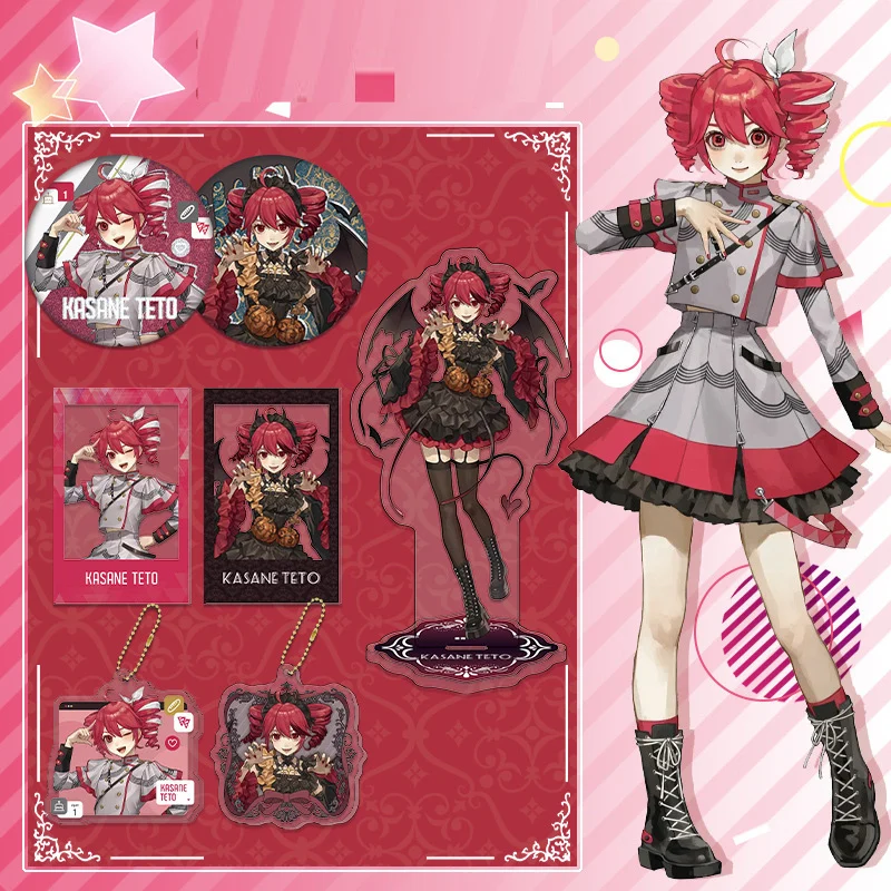 صيغة الخادم Kasane Teto الاكريليك حامل الشكل مشروع الظاهري المعبود أنيمي سلاسل المفاتيح لطيف حساسة بطاقة بروش غرفة مكتب ديكور