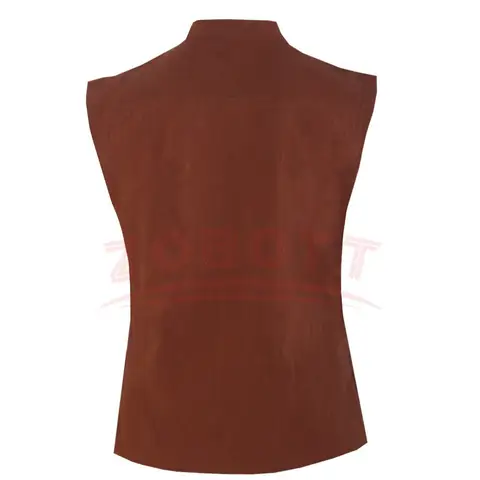 Medeltida renässanskrigare riddare kostym mantel skjorta toppar ärmlös t-shirt snörning design skjorta lös passform väst kläder 10 best sales medeltida tunika för män - №6