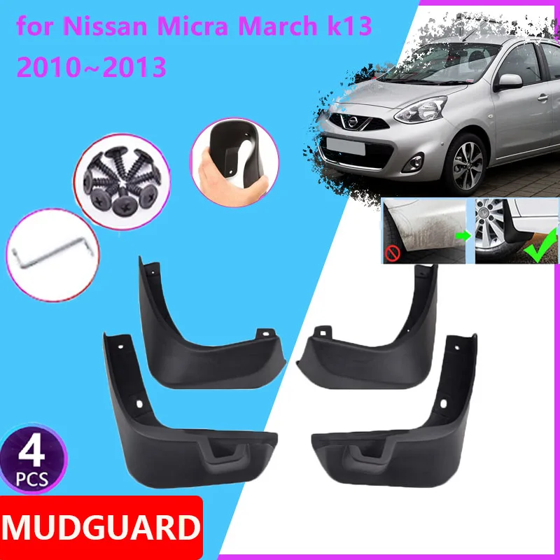 

4X Mudguards for Nissan Micra March k13 Renault Pulse 2010 2011 2012 2013 Mudflap Fender Mud Flaps Guard Fenders Car Accessories