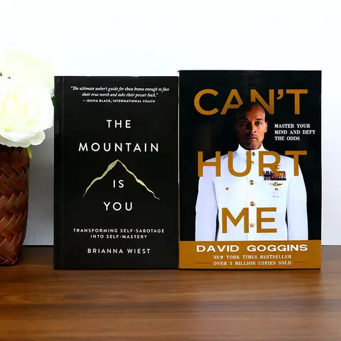 《The Mountain is You》+《Can't Hurt Me》A Dual-Effect Set for Self-Improvers Resilience Seekers Ideal for Chrismas holiday gifts