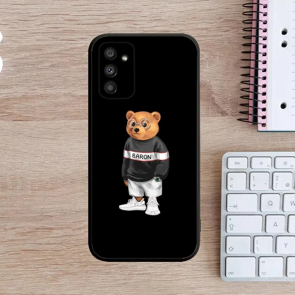 B-Baron F-Filou Bear Fashion Phone Case For Samsung Galaxy A13,A21s,A22,A31,A32,A52,A53,A71,A80,A91 Soft Black Cover