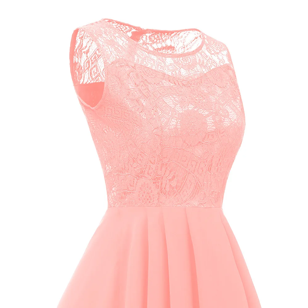 Vestido de gasa empalmado de encaje Alto y Bajo, elegante, para fiesta de graduación, novedad de 2024