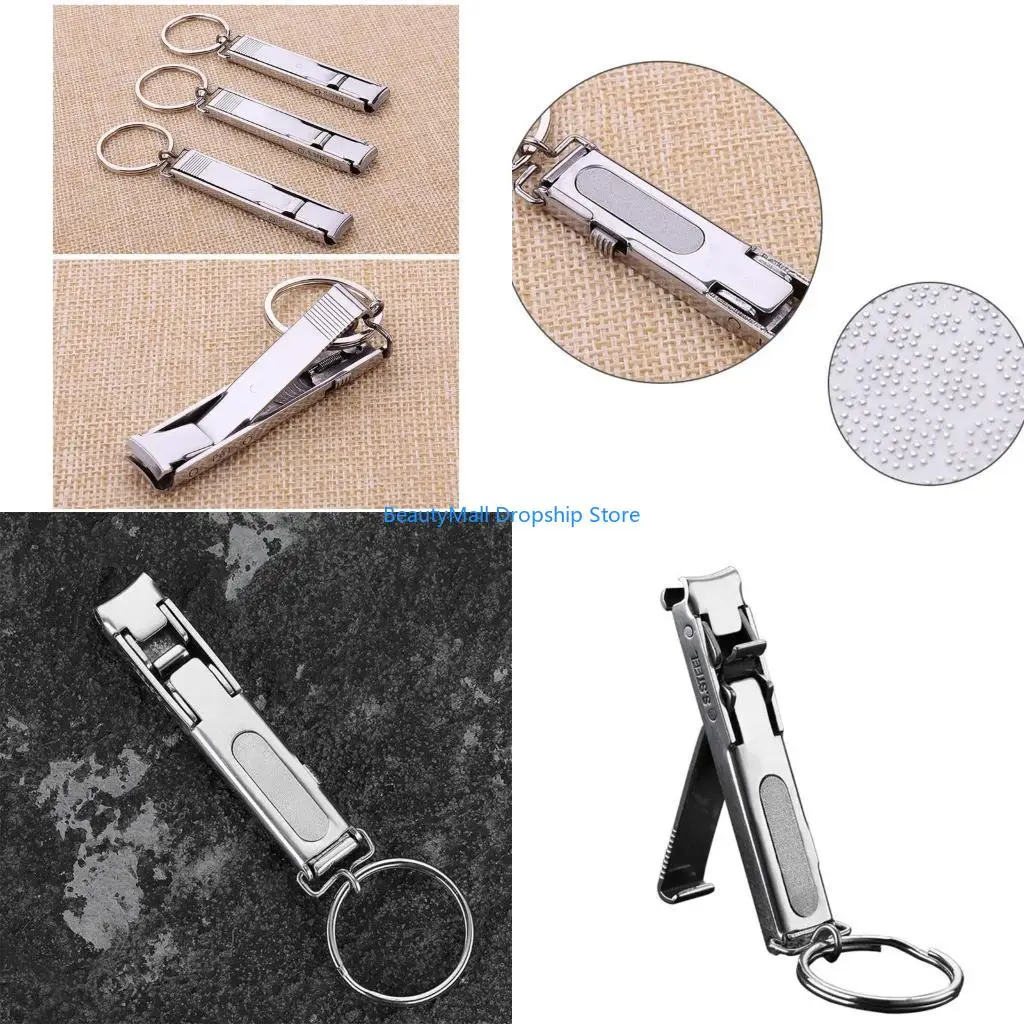 40JD Unisex Clipper Fingernails and Toenails Clippers with File for Sharp Cutter with Keychain Ring for Salon